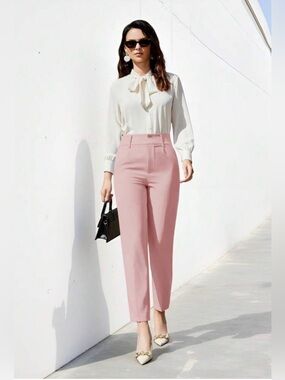 DKNYC Blush Pink Ankle-Length Trousers